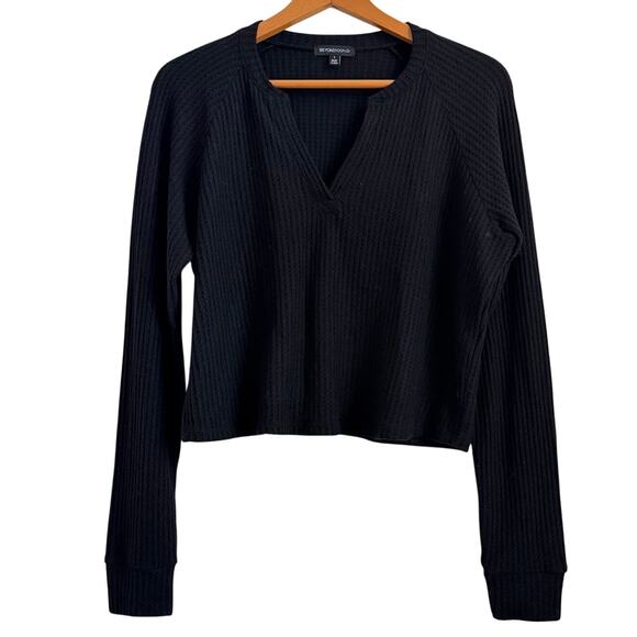 Beyond Yoga Free Style Black V-Neck Pullover Size Small Lightweight Made in USA - Picture 1 of 7